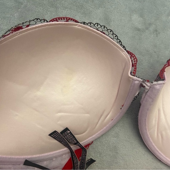 New! Victoria’s Secret Very Sexy Lilac Red Rosebud Dot Push-Up Bra 4761 - Picture 9 of 11